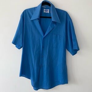 Vintage Blue Short Sleeve Button Down Shirt